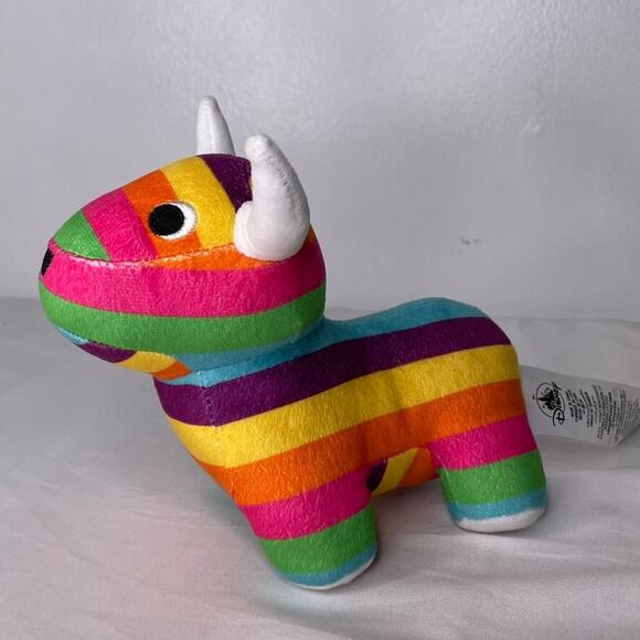 Disney Rainbow Plush Bull Small Striped Cow Stuffed Animal Toy Rare - Picture 1 of 5